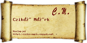 Czikó Márk névjegykártya