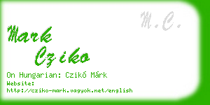 mark cziko business card
